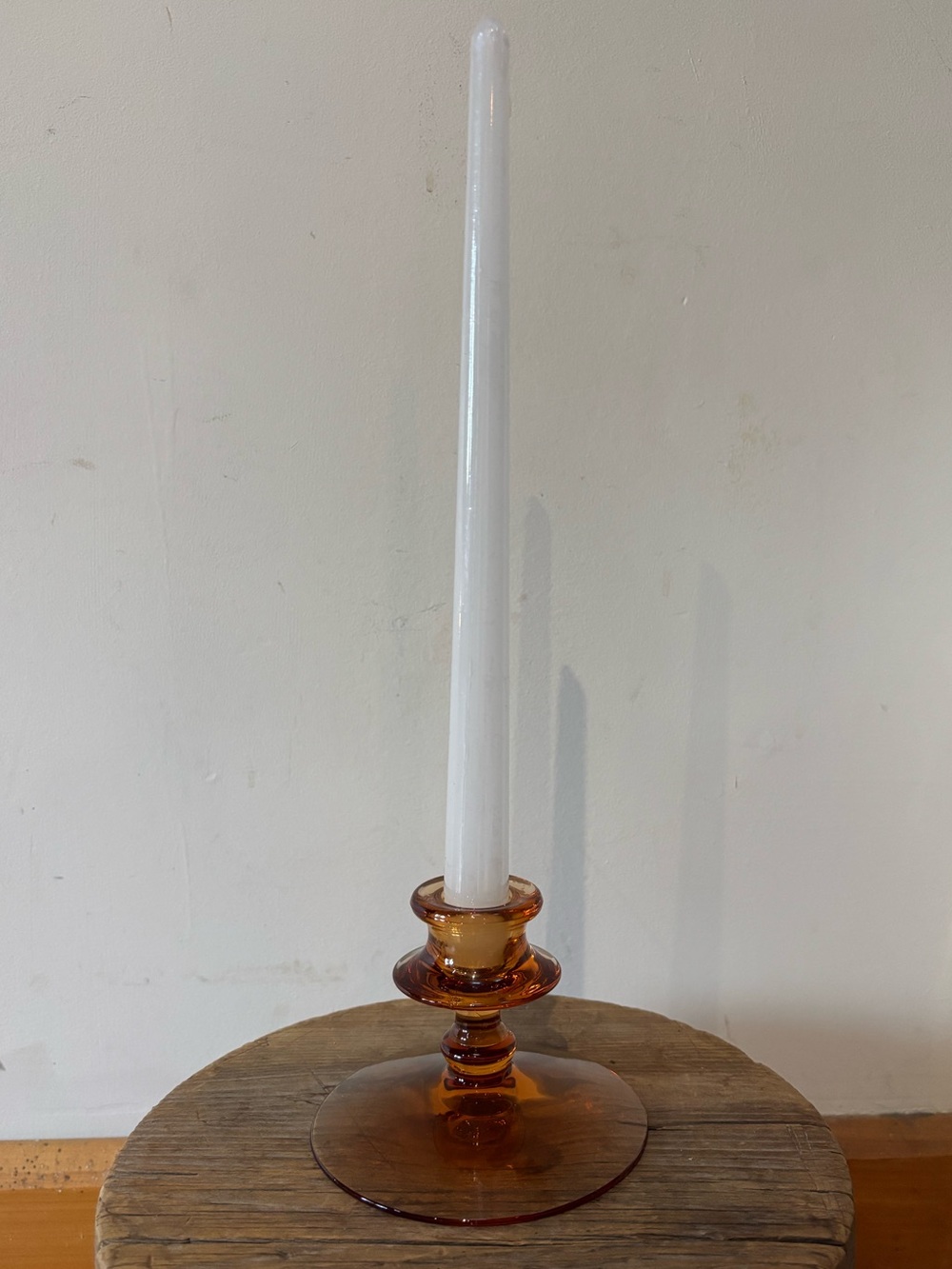 Fostoria Glass Company Vintage Amber Depression Glass Candlestick Holder